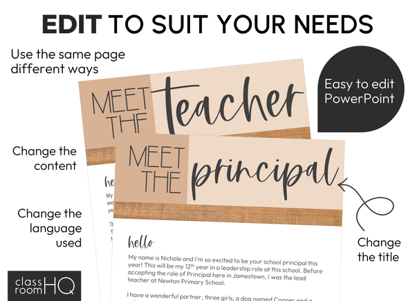 B+W NEUTRALS Meet The Teacher + Class Newsletter Pack