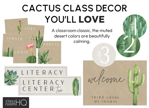 CACTUS Classroom Labels + Signs Pack