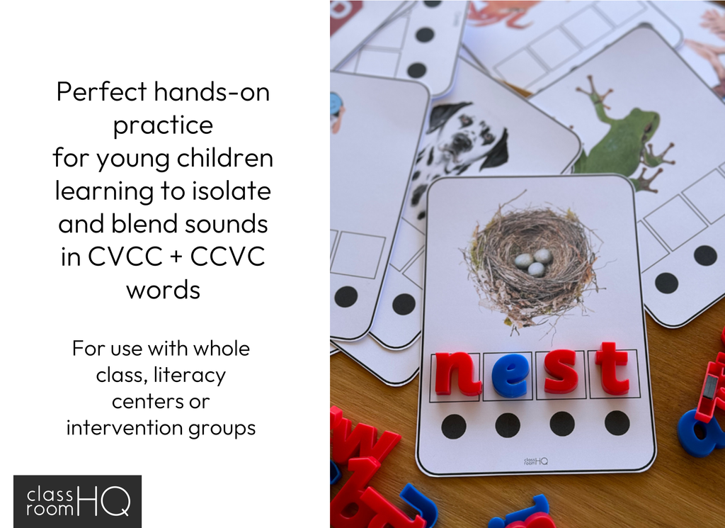 Scvc Sounds Sound Box Cards CCVC Words + CVCC Words with Non-Fiction Real Life Photos