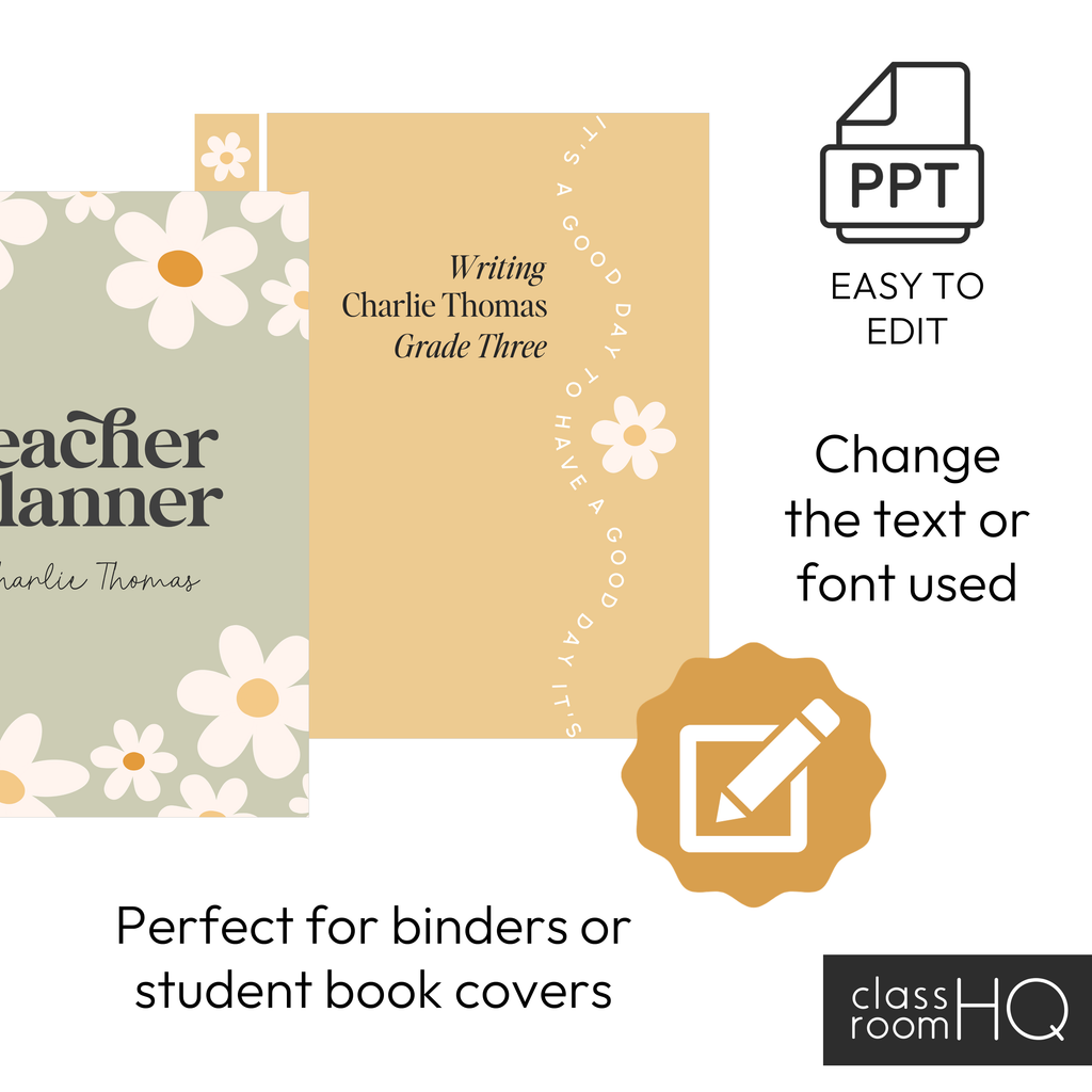 HAZY DAISY Binder Covers
