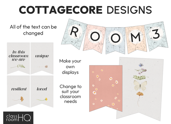 COTTAGECORE Classroom Bunting Pack