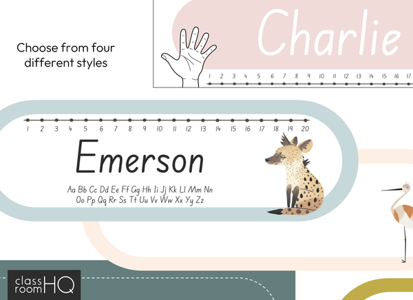 Wild Animal Zoo Theme Classroom Decor Student Desk Name Labels | ZOO TALES - classroomHQ