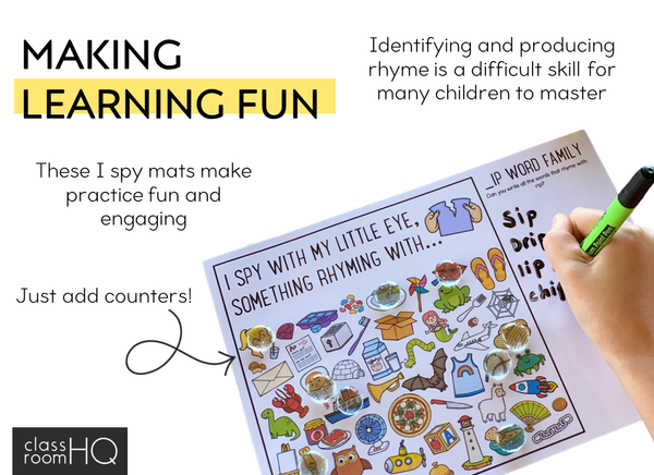 Rhyming Word Family I Spy Mats - IG/IN/IT | Phonological Awareness Skill Builder