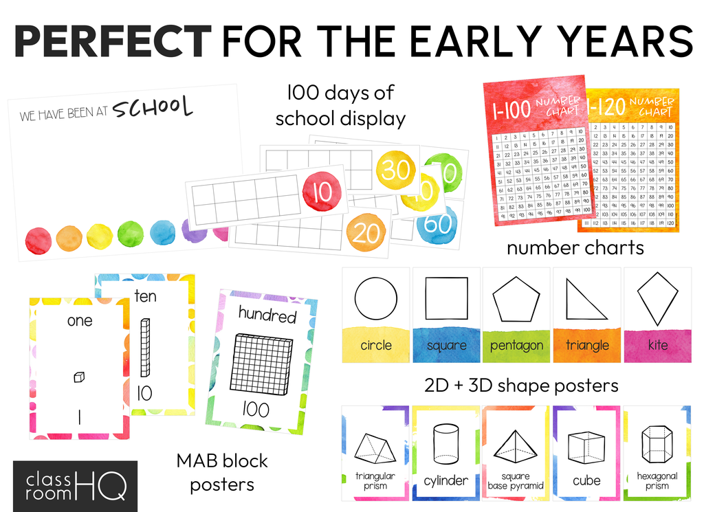 Watercolour Math WATERCOLOUR PAINT Math Resources Pack