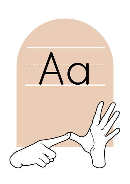 B+W NEUTRALS ASL + Auslan Alphabet Posters