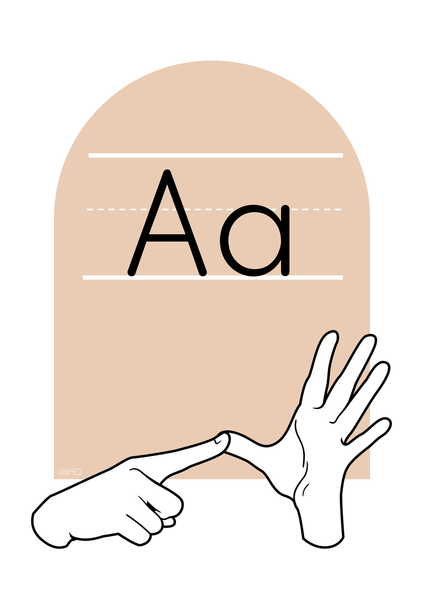 B+W NEUTRALS Auslan Alphabet Posters