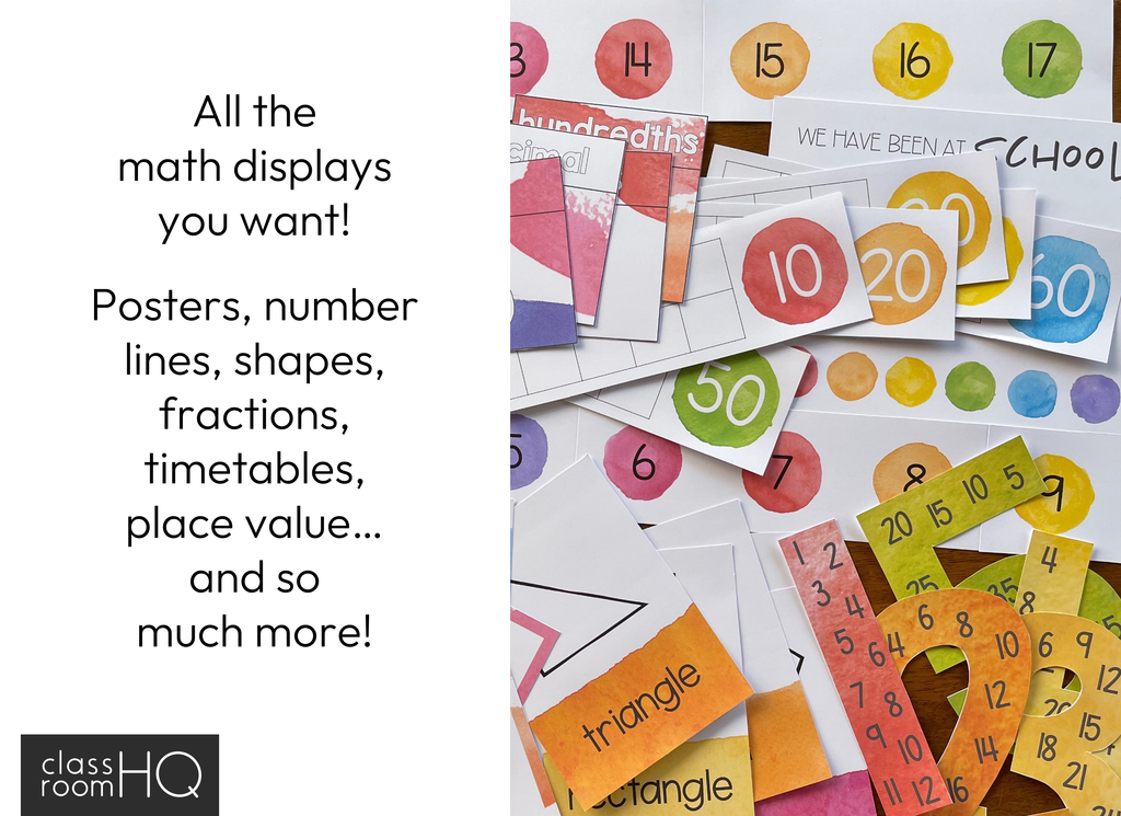 Watercolour Math WATERCOLOUR PAINT Math Resources Pack