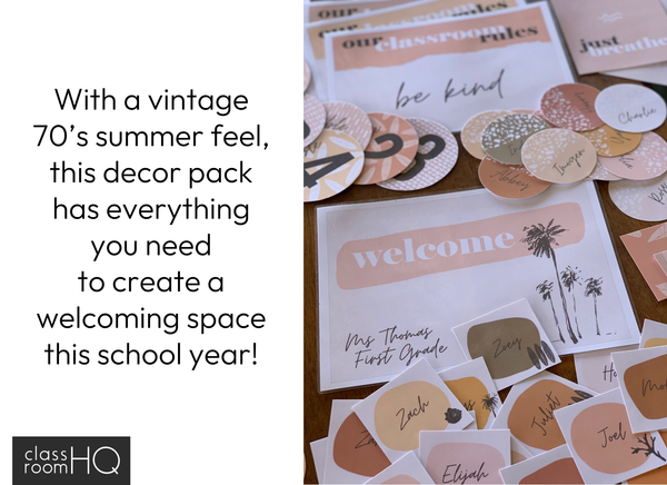 BOHO SUMMER Classroom Labels + Signs Pack