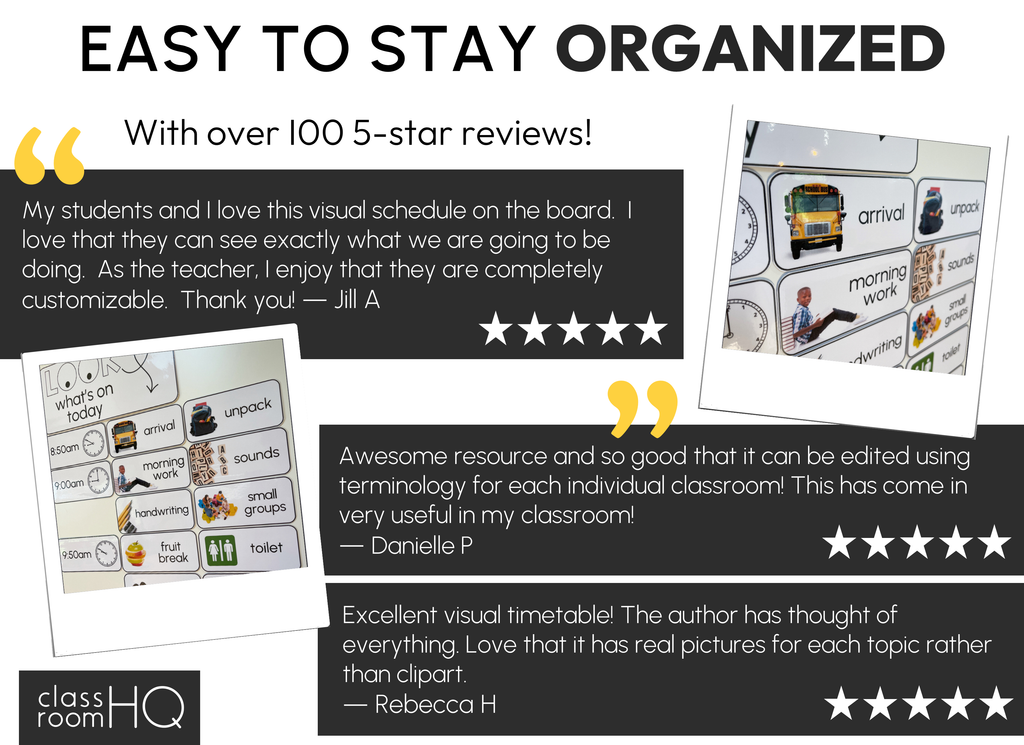 Daily Classroom Visual Timetable | Class Schedule Cards - classroom HQ