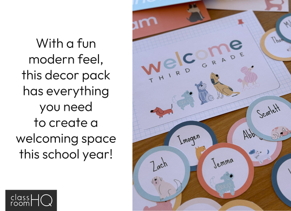 DOG DAYS Classroom Labels + Signs Pack