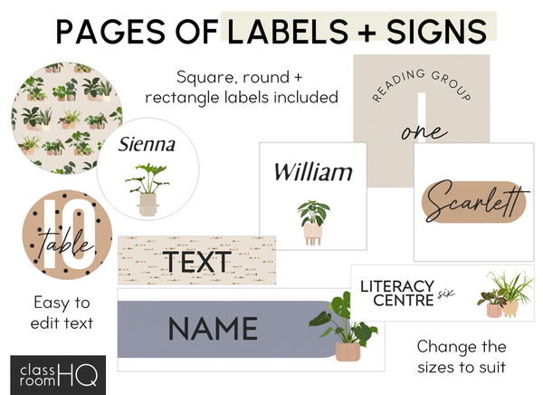 PLANT LIFE Classroom Labels + Signs Pack