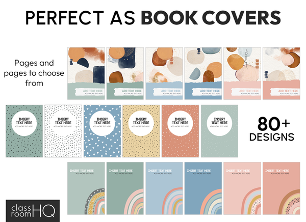 BOHO RAINBOW Binder + Book Covers Pack