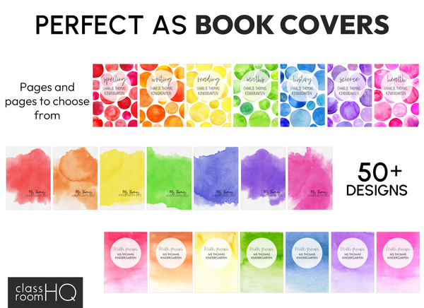 WATERCOLOUR PAINT Binder  + Book Covers Pack