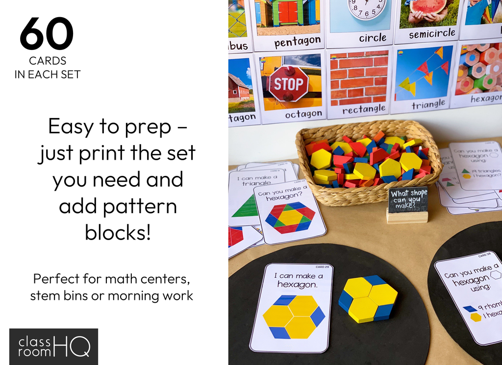 2D Shape Pattern Block STEM Challenge Cards