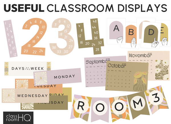 SUNDAZED Classroom Decor Bundle | Retro Classroom Decor
