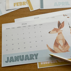 Editable Monthly Calendar | Printable Classroom Calendar | Neutral Safari Theme | ZOO TALES