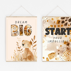 Inspirational Classroom Posters | Growth Mindset & Positive Quotes | Neutral Safari Theme | ZOO TALES