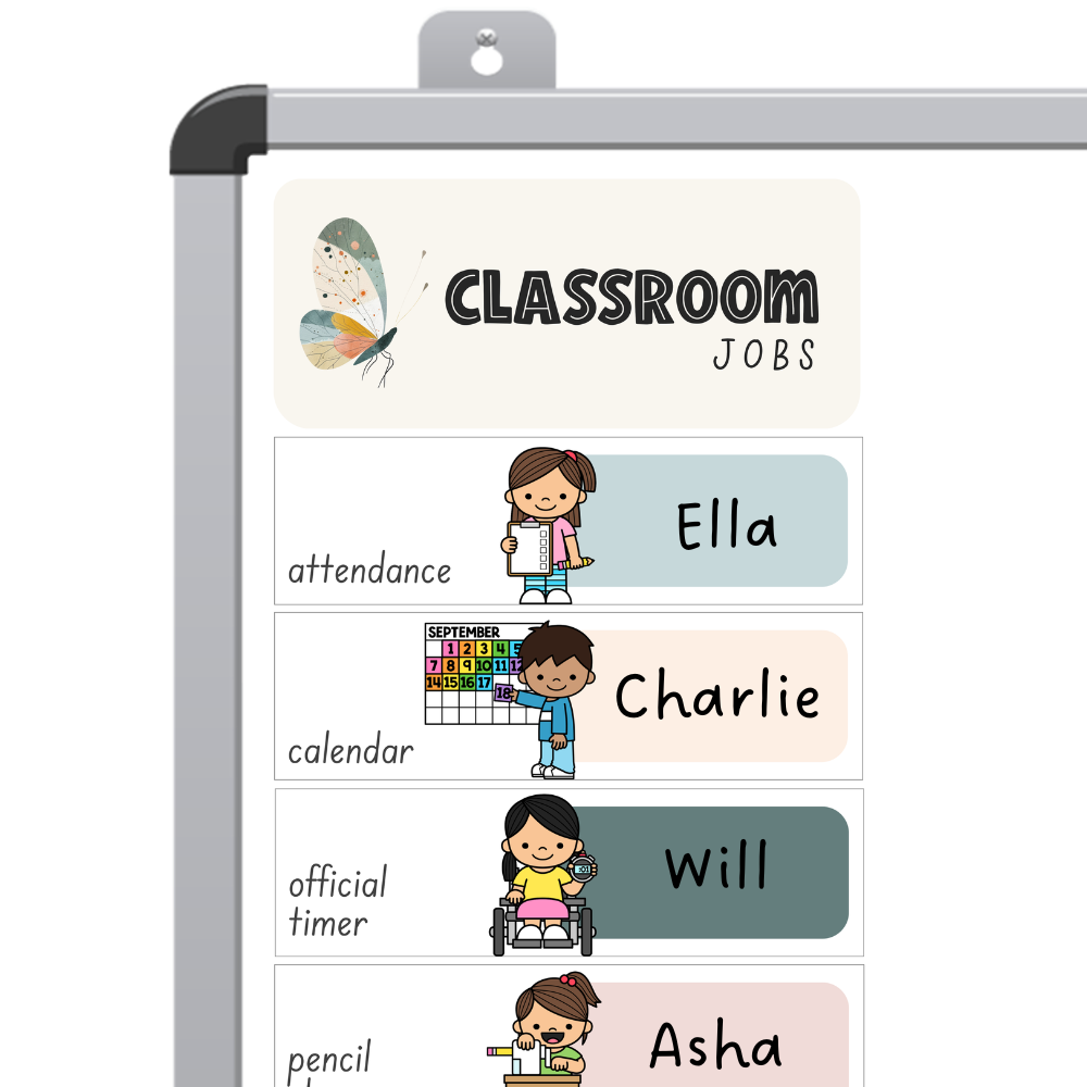 Editable Classroom Jobs Display | Modern Safari Neutral Classroom Decor | ZOO TALES Collection