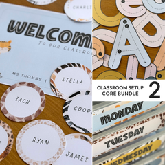 Modern Safari Classroom Decor Bundle | Neutral Editable Classroom Setup | ZOO TALES Collection