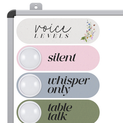 Editable Voice Levels Chart | Classroom Management Noise Level Display | COTTAGECORE
