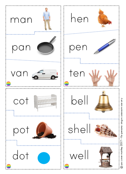 Rhyming Word 3 Part Puzzle Cards
