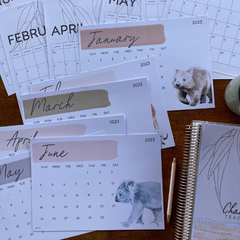 MODERN AUSSIE Simple 1-Month to a Page Calendar