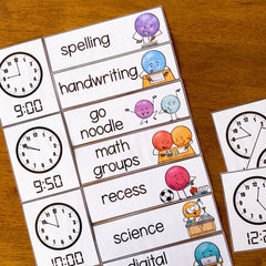 Visual Timetable Rectangular Cards - Dot Dudes Editable
