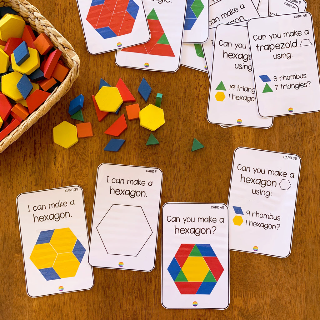 2D Shape Pattern Block STEM Challenge Cards - classroom HQ