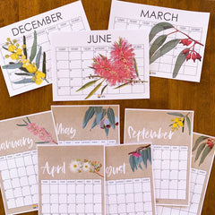 AUSSIE FLORA Simple Calendar
