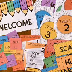 RETRO RAINBOW Classroom Labels + Signs Pack