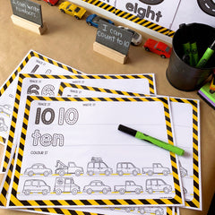 Road Themed Number Mats 0-10