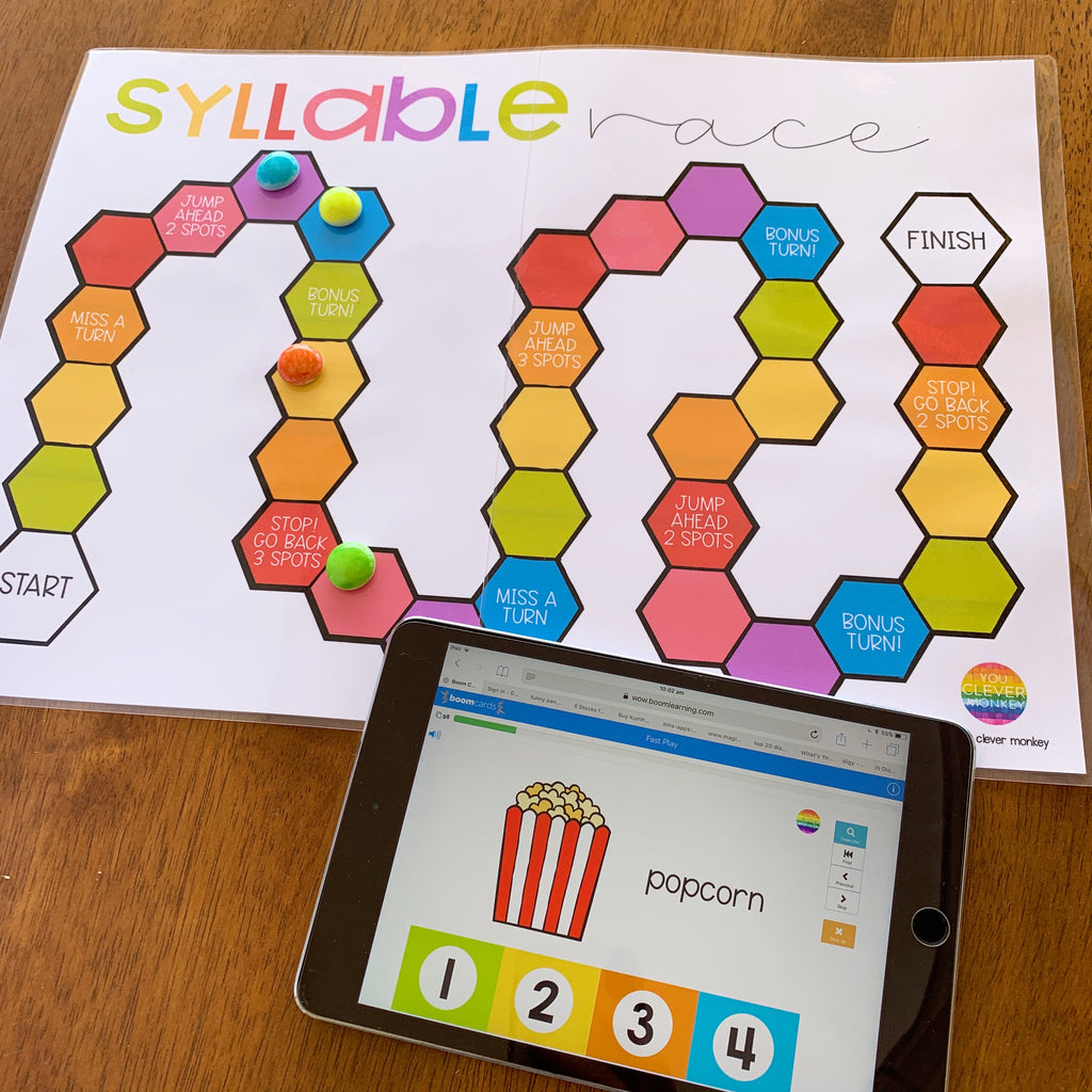 Syllable Race Game with BOOM Cards