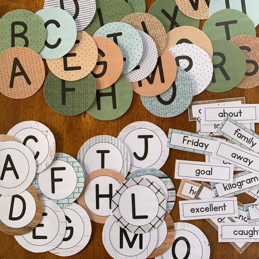 Botanical Word Box BOTANICA Word Wall & Vocabulary Display | Neutral Botanical Decor