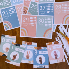 BOHO RAINBOW Number Posters