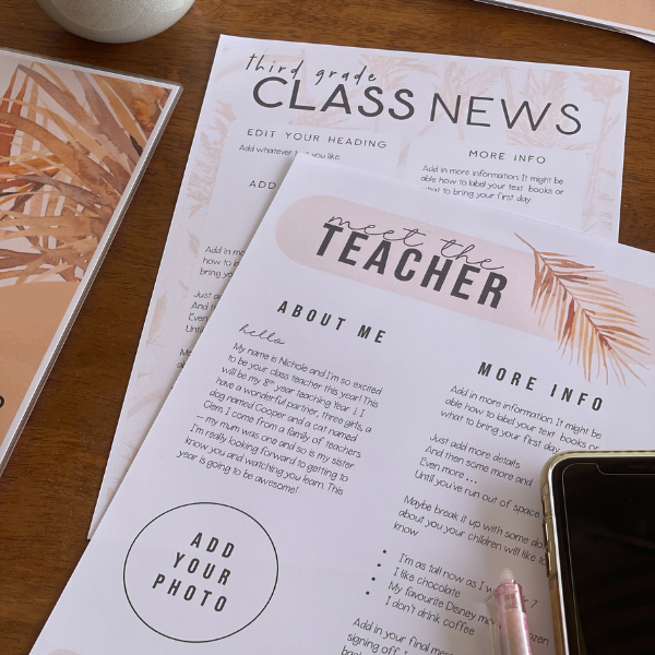 BOHO OASIS Meet the Teacher + Class Newsletters