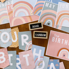 BOHO RAINBOW Classroom Birthday Pack