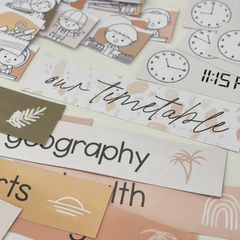BOHO SUMMER Classroom Timetable Pack