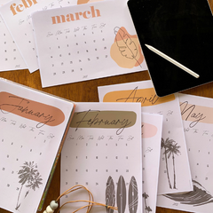 BOHO SUMMER Simple Calendar