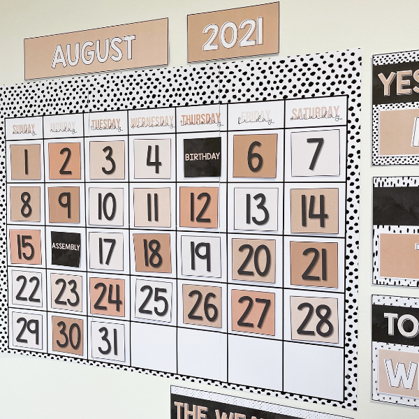 B+W NEUTRALS Classroom Calendar | you clever monkey