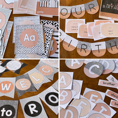 B+W NEUTRALS Classroom Decor BUNDLE