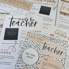 B+W NEUTRALS Meet The Teacher + Class Newsletter Pack