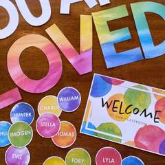 WATERCOLOUR PAINT Classroom Door + Bulletin Board Display Pack