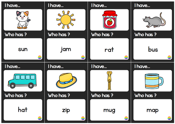 CVC Word 'I Have. Who Has?' Loop Card Game