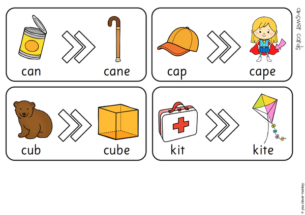 CVC to CVCe Word Cards - classroom HQ
