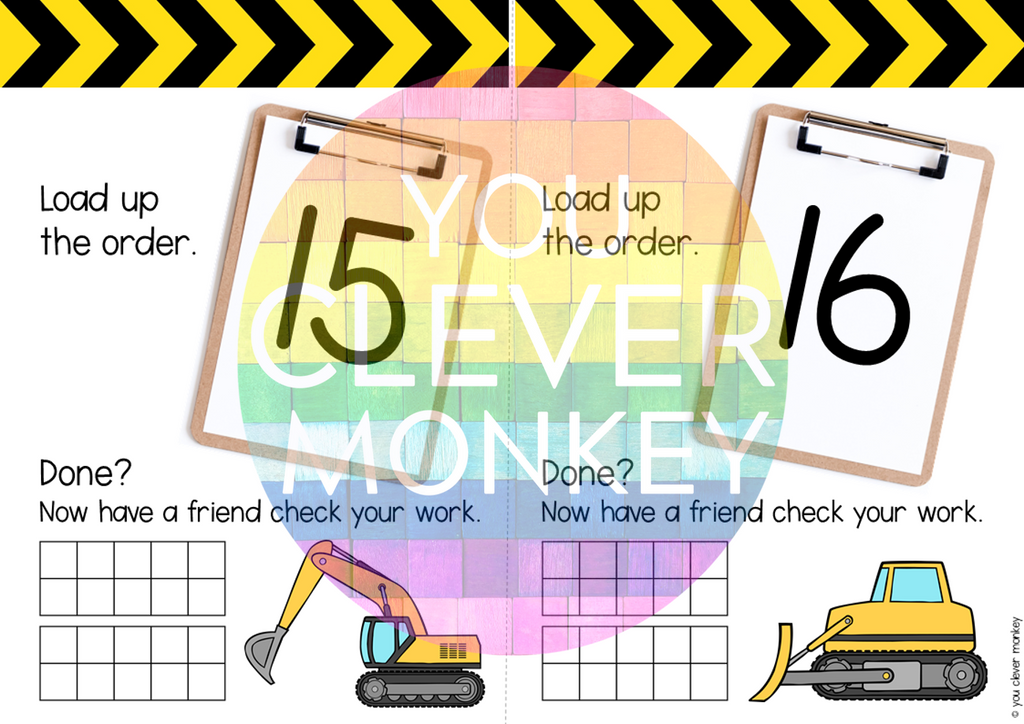 Construction Theme Numbers Construction Themed Number Pack