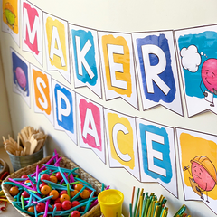 DOT DUDES Editable Classroom Bunting + Banner Pennants Pack