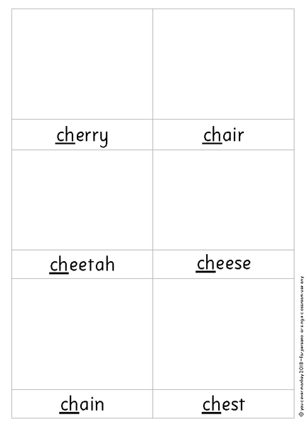 3-Part Picture Sound Cards - CH/SH/TH/WH Digraphs