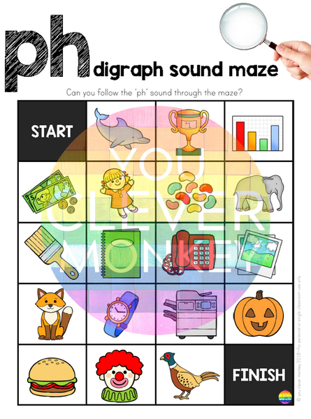 Digraph Sound Mazes + I Spy Games - CH PH SH TH WH SOUND BUNDLE