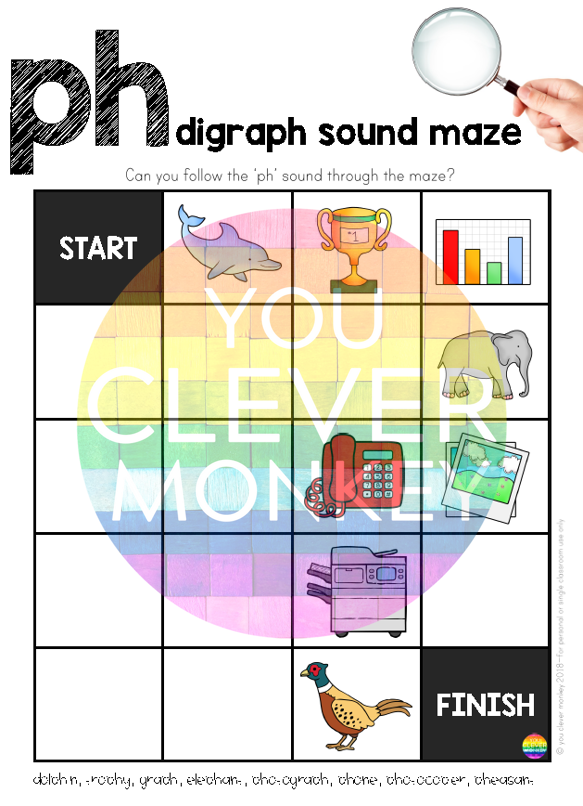 Digraph Maze Digraph Sound Mazes + I Spy Games - PH Sound