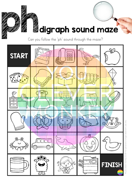 Digraph Sound Mazes + I Spy Games - PH Sound